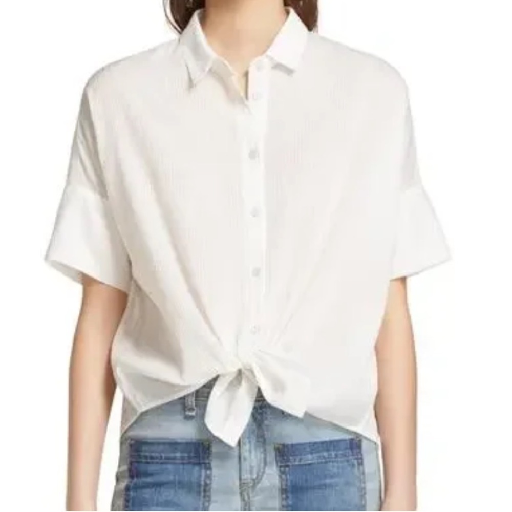 Rag & Bone White Tie Shirt